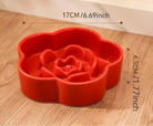 Vignette d’une gamelle céramique anti-glouton pour chien en forme de fleur rouge