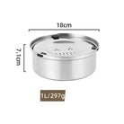 Pot en inox pour chien avec couvercle, système contrôle niveau d’eau, anti-éclaboussures