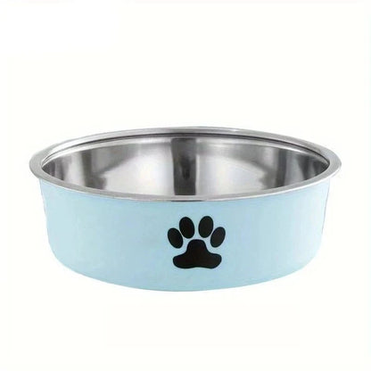 Bol en acier inoxydable bleu clair avec patte, parfait comme gamelle antidérapante pour chiens