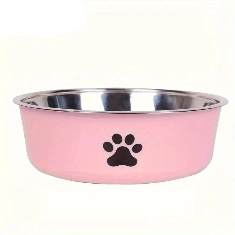 Gamelle antidérapante en acier inoxydable avec motif paw pour accessoires pour chiens