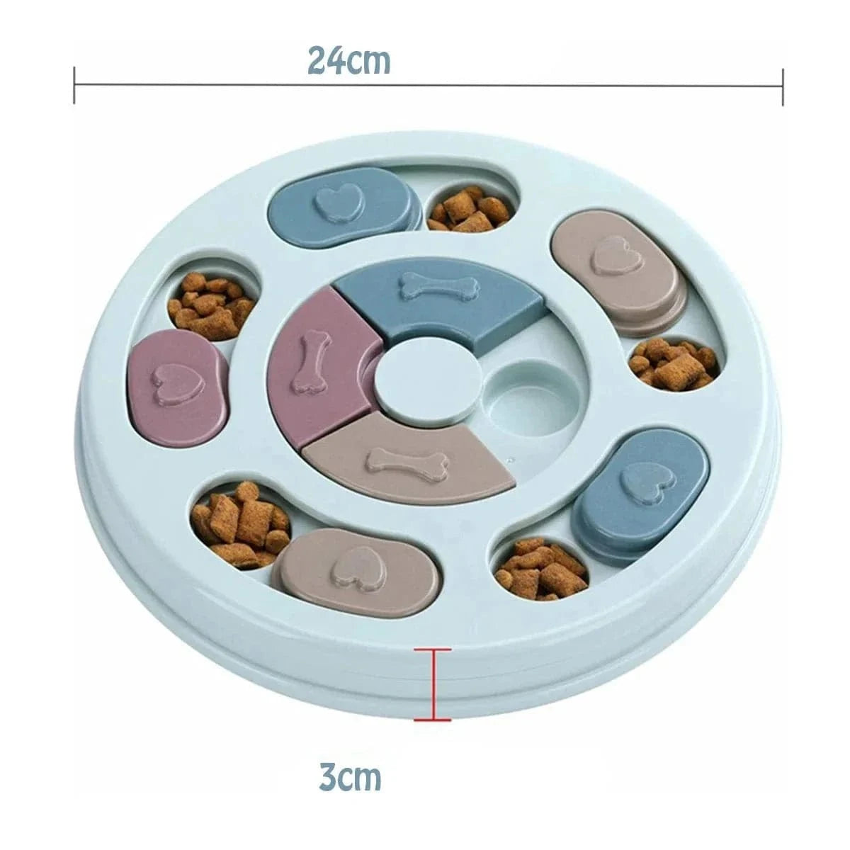 Jouet interactif rond pour chien, facilite le nettoyage et ralentit l’ingestion