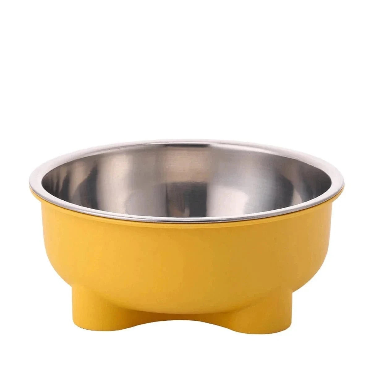 Bol en acier inoxydable jaune et argent, facile à nettoyer, accessoires pour chiens