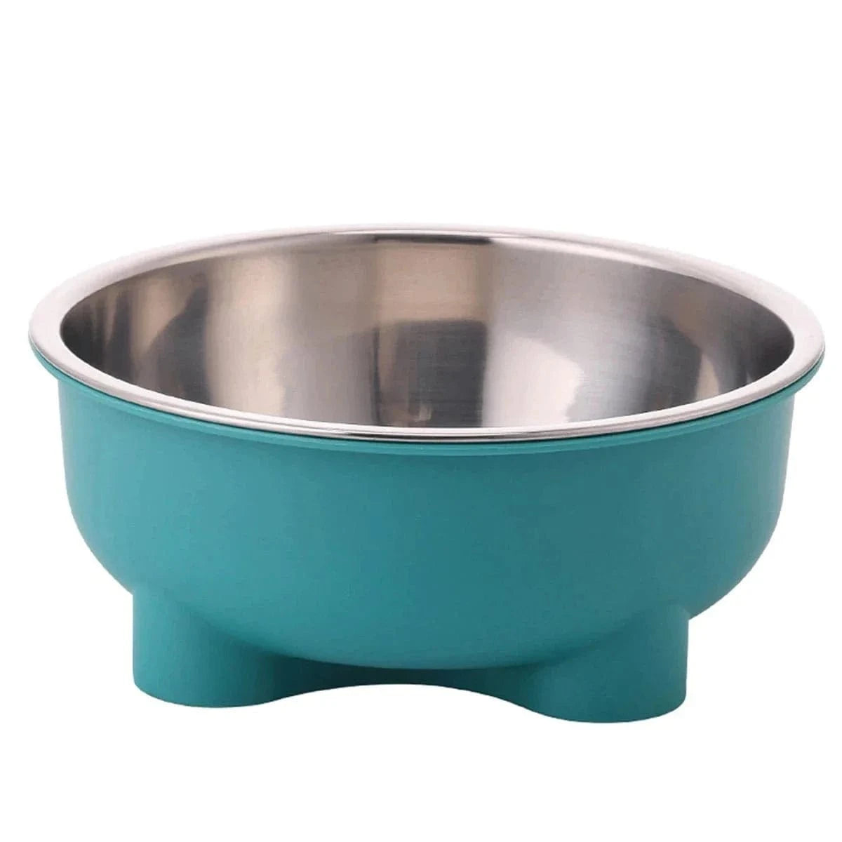 Bol en acier inoxydable couleur teal avec support, facile à nettoyer, accessoires pour chiens