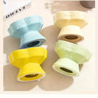 Quatre gamelles en céramique colorées pour chien, gamelle surélevée avec fonction anti glouton