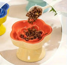 Gamelle surélevée fleur anti glouton en céramique pour chien, design élégant et pratique