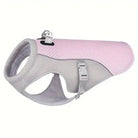 Harnais chien rose et gris gilet rafraîchissant pour chien été promenade confort