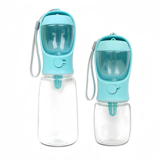 Deux bouteilles d’eau portable pour animaux de la Gourde 2 en 1 avec Compartiment Eau et Croquettes