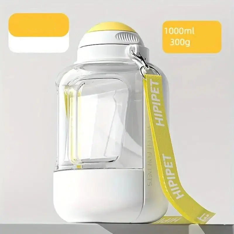 Gourde pour chien 2 en 1 avec compartiment croquettes et bouteille eau pour voyage