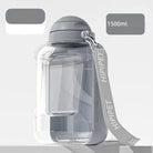 Gourde pour chien 2 en 1 avec bouteille eau et croquettes, porte-emballage gris