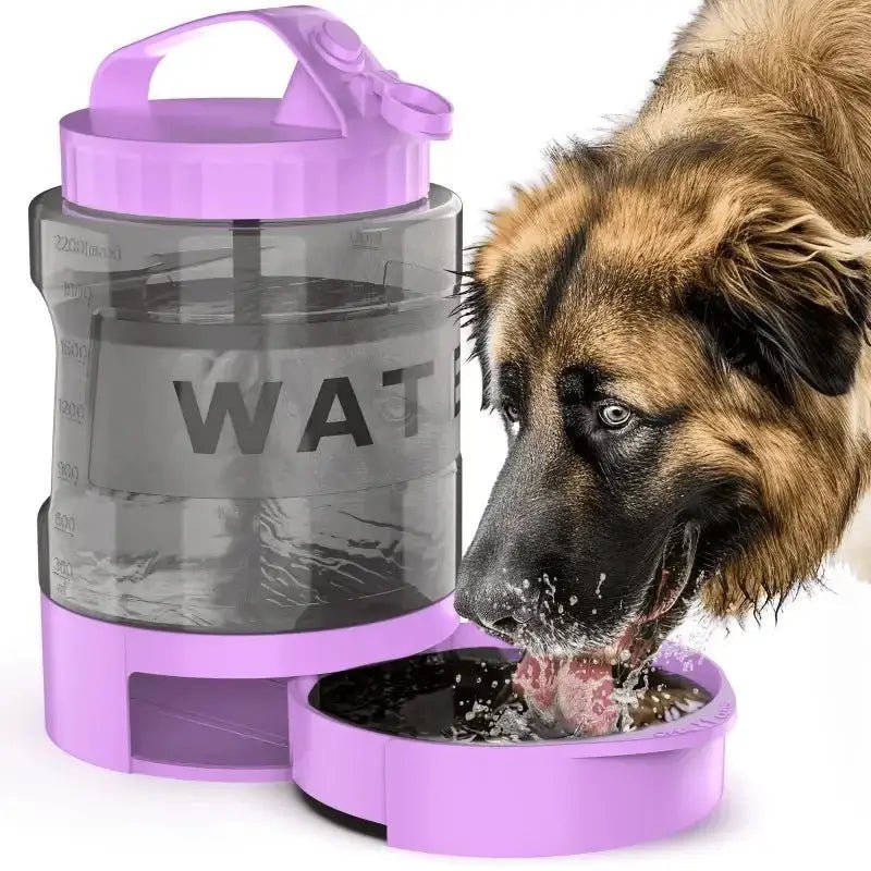 Distributeur automatique d’eau pour chien avec réservoir, gourde de voyage avec bol intégré