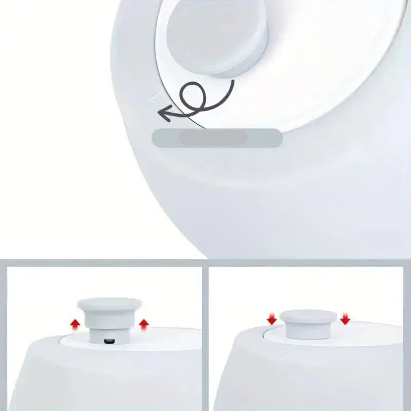 Humidificateur blanc avec réglages d’ouverture et fermeture, compatible avec gourde pliable pour chien avec bol intégré