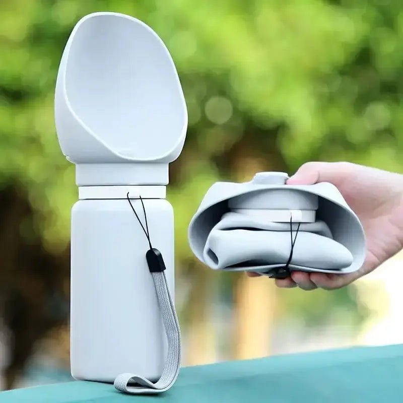 Gourde pliable pour chien avec bol intégré, bouteille chien pliable pratique et peu encombrante