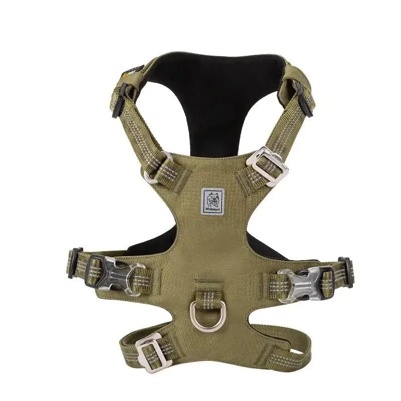 Harnais pour chien anti traction Winhyepet Redrock en tissu Cordura vert olive avec réglages