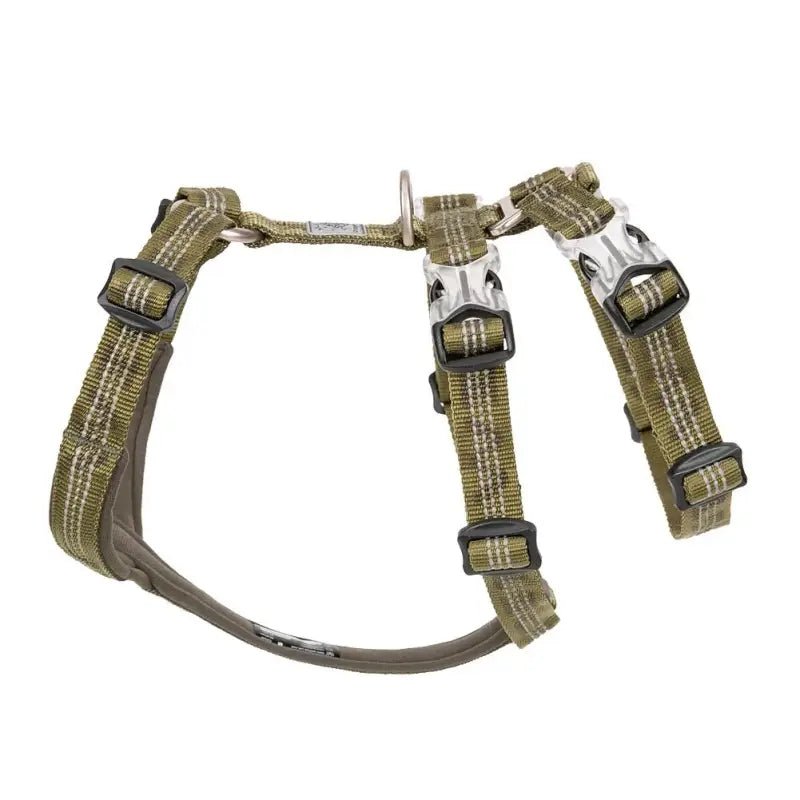 Harnais pour chien Truelove Double H Trail Runner réfléchissant en vert olive avec bandes réfléchissantes