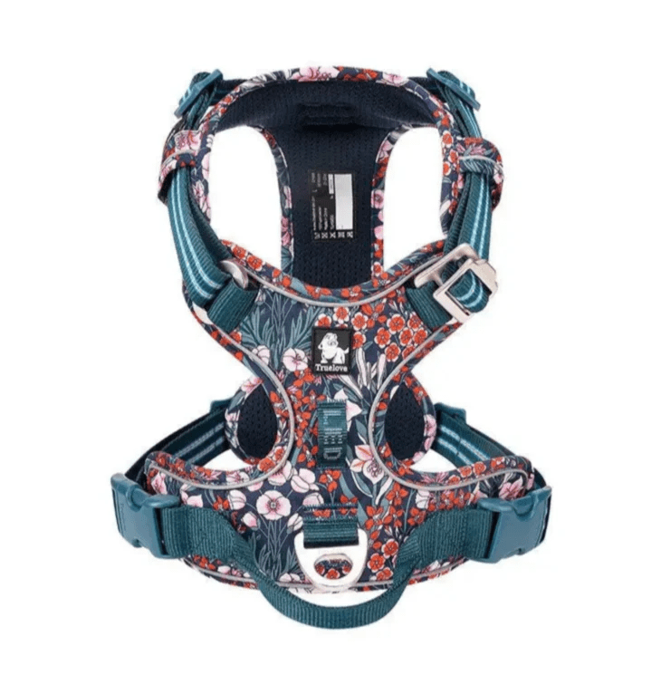 Harnais Truelove Country Plus motif fleuri en Y pour chien stylé et original