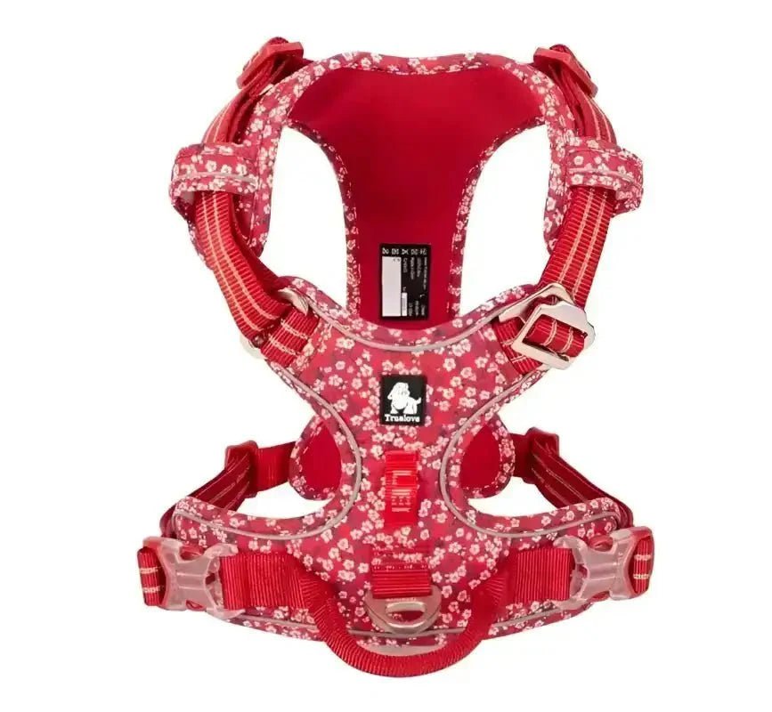 Alt text d’un harnais en Y Truelove Country Plus motif fleuri pour chien stylé