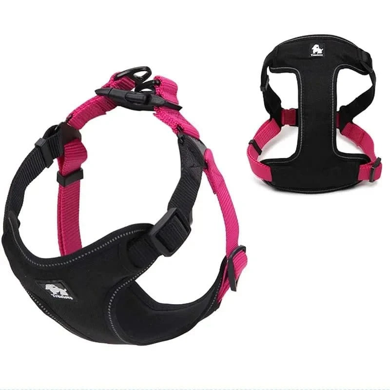 Harnais réfléchissant Truelove SafeWalk rose et noir avec boucles à dégagement facile