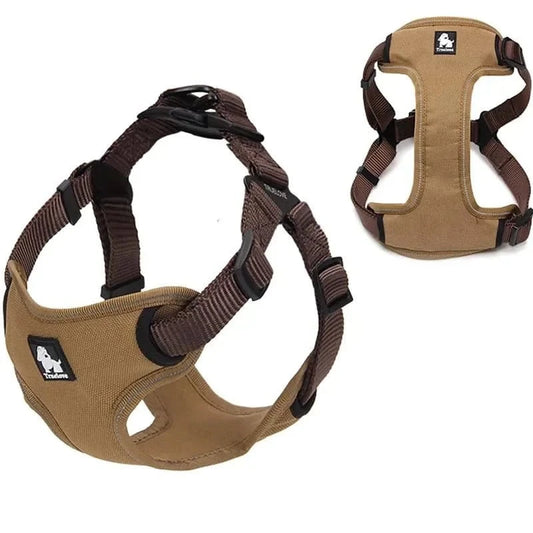 Harnais réfléchissant Truelove SafeWalk pour chien beige et marron facile à mettre