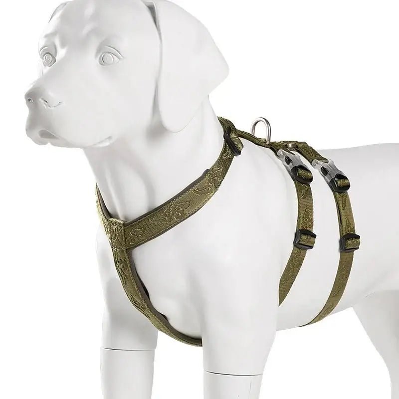 Harnais pour chien Truelove en h vert à motif pour sécurité maximale et confort réglable
