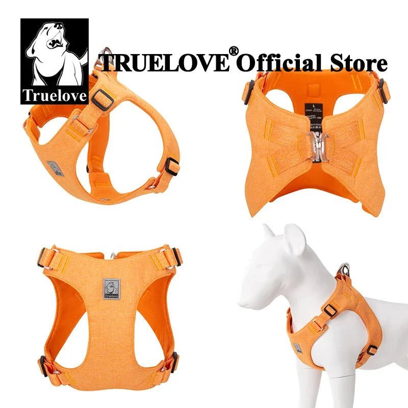 Harnais pour chien Truelove en orange, accessoire pour chien écologique et sécurisé