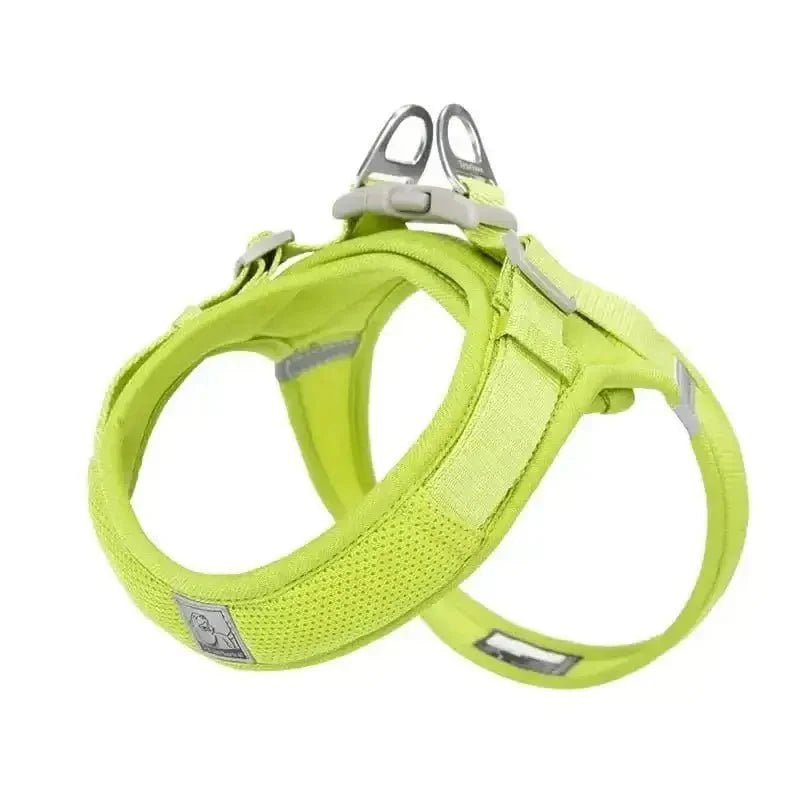 Harnais réfléchissant et ajustable Truelove pour chien en vert lime, harnais léger truelove pour promenade urbaine