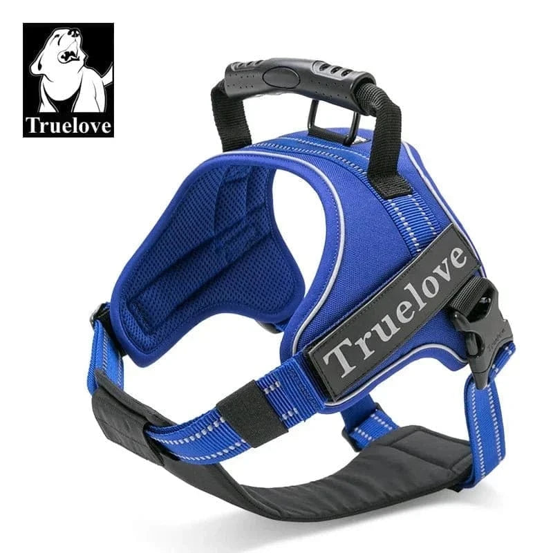 Harnais en T Sans Traction Truelove Tlh5753 avec poignée arrière pour chien bleu