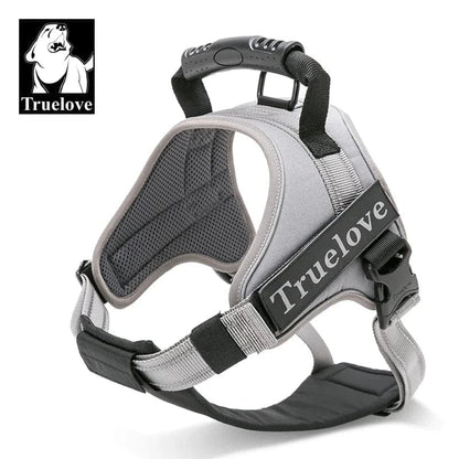 Harnais en T Sans Traction Truelove TLH5753 avec poignée arrière pour chien gris