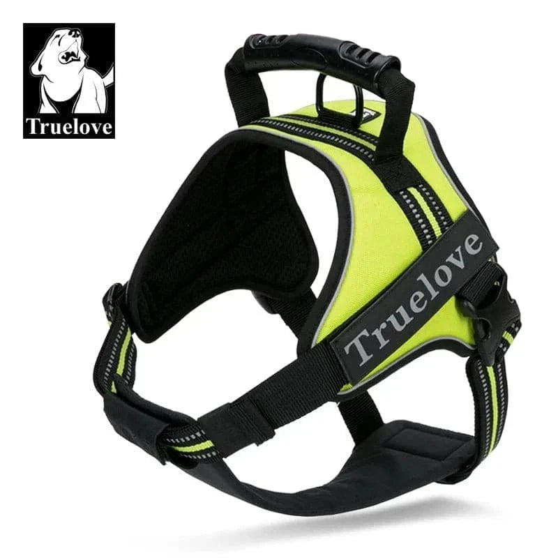 Harnais en T sans traction Truelove TLH5753 avec poignée arrière, jaune et noir