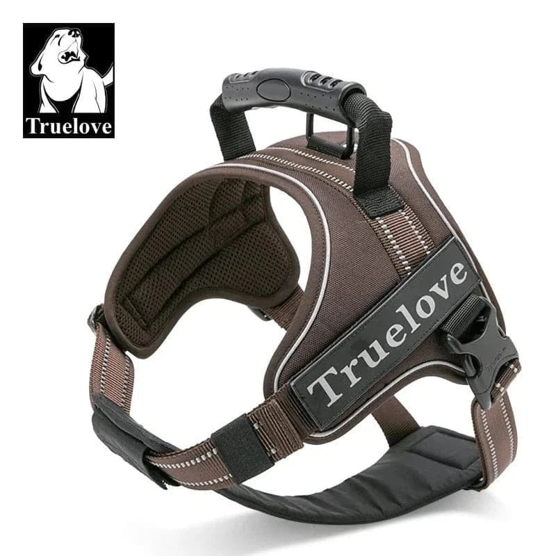 Harnais en T Sans Traction Truelove TLH5753 avec poignée arrière pour chien marron