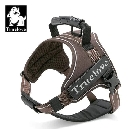 Harnais en T Sans Traction Truelove TLH5753 avec poignée arrière pour chien marron
