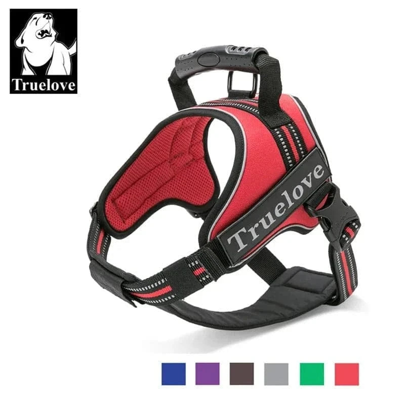 Harnais en T sans traction Truelove TLH5753 avec poignée arrière pour chien rouge