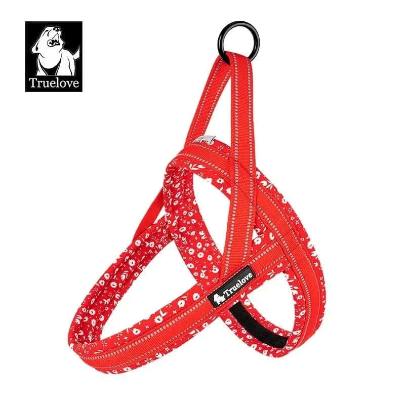 Harnais floral Truelove en T Floral Mesh facile à enfiler pour chiens
