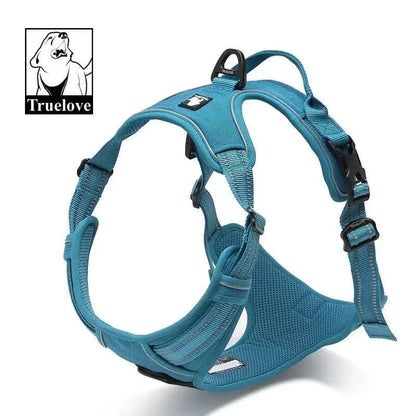 Harnais en Y Truelove Country bleu pour petits chiens ajustement parfait, anti-traction