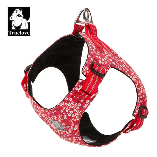 Harnais floral Truelove avec boucles à dégagement rapide en coton rouge