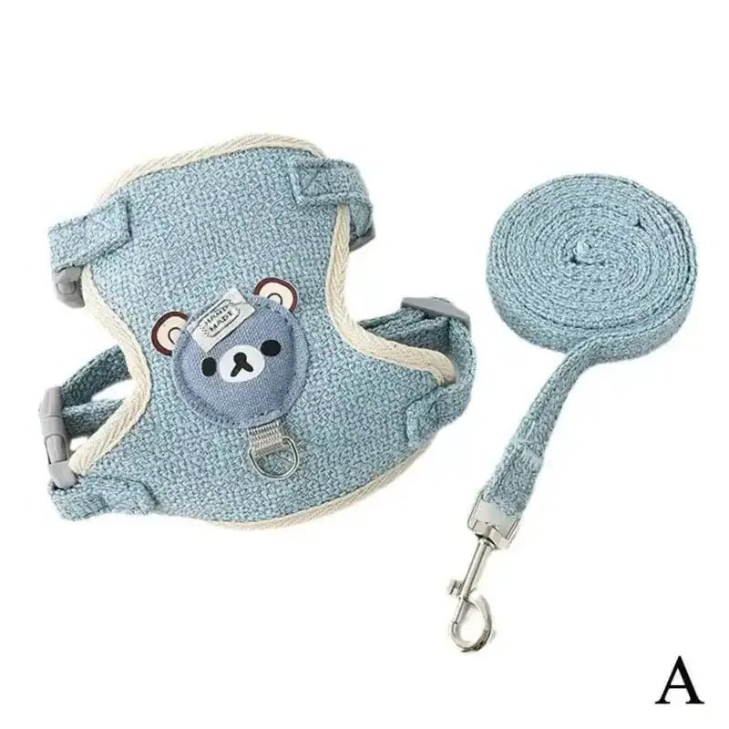 Harnais mignon pour petit chien avec laisse assortie, ensemble harnais et laisse pour chiot confortable