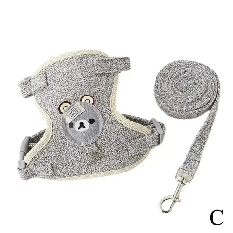 Harnais mignon pour petit chien avec laisse assortie, confort et design original