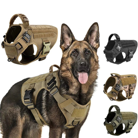Harnais militaire chien grande taille - Vert - S