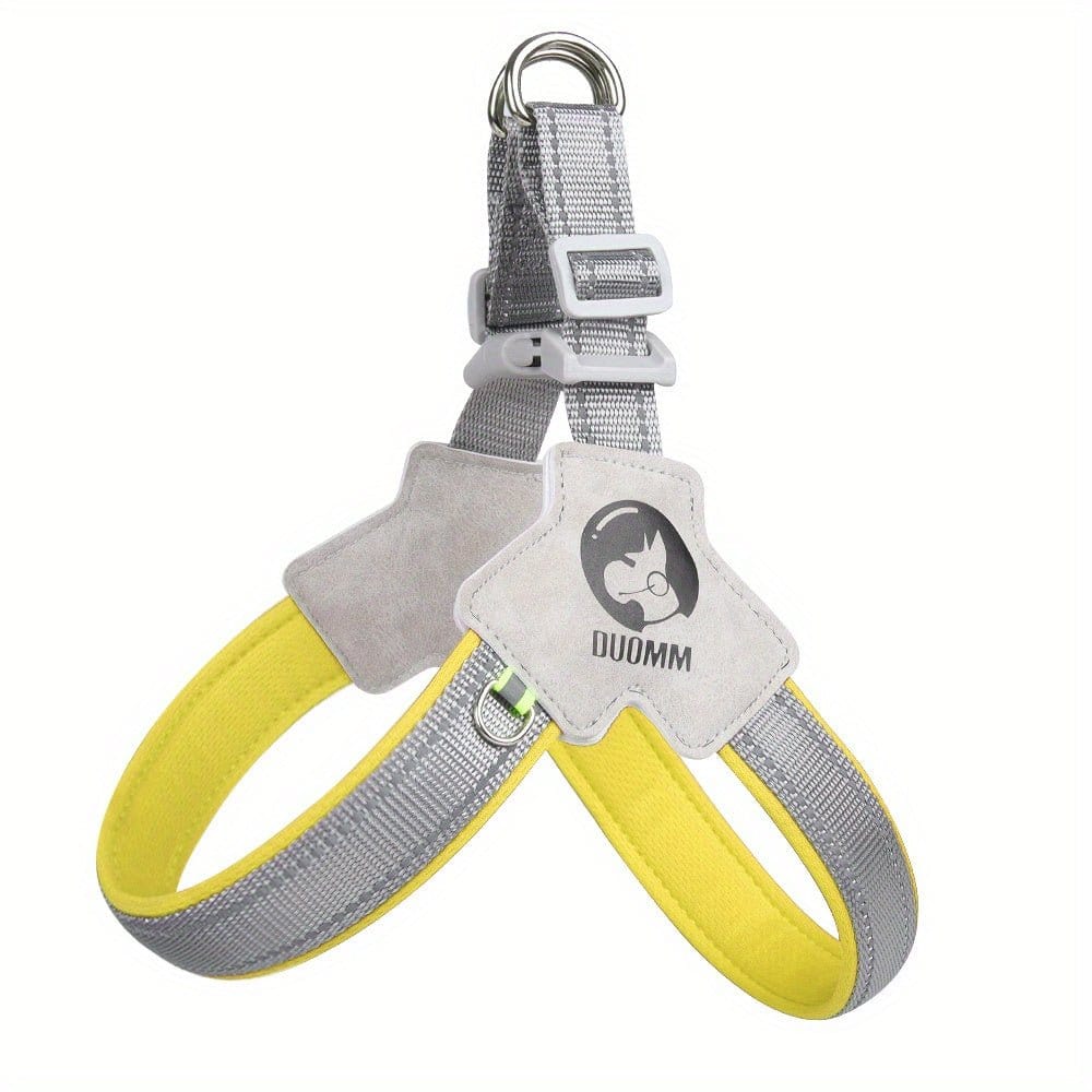 Harnais Style Réfléchissant avec style selle pour chien en jaune et gris