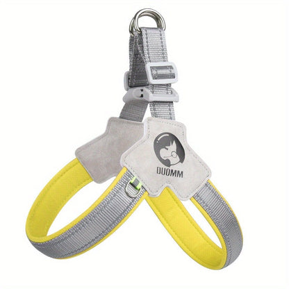 Harnais Style Réfléchissant avec style selle pour chien en jaune et gris