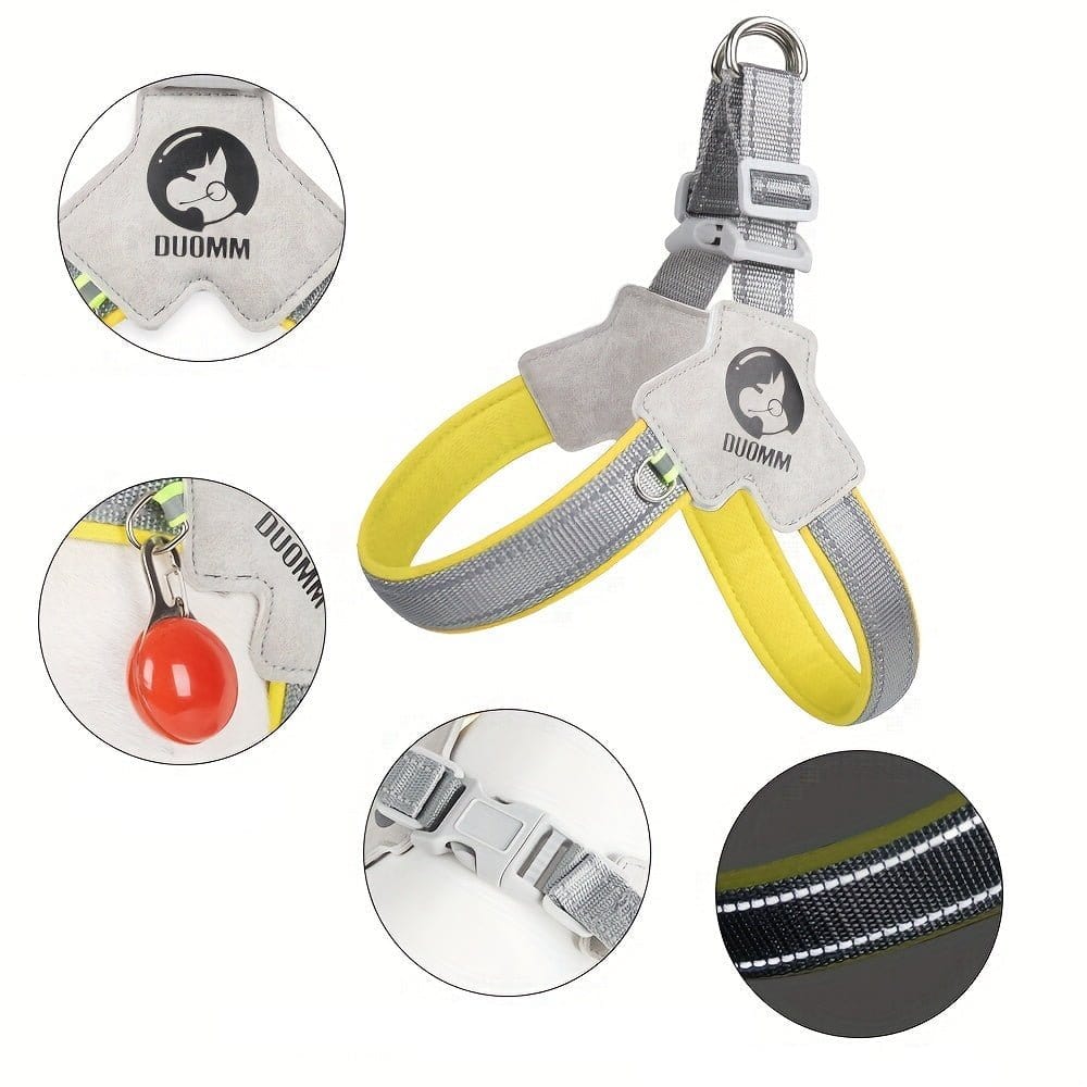 Harnais Style Réfléchissant en jaune et gris avec style selle et harnais style