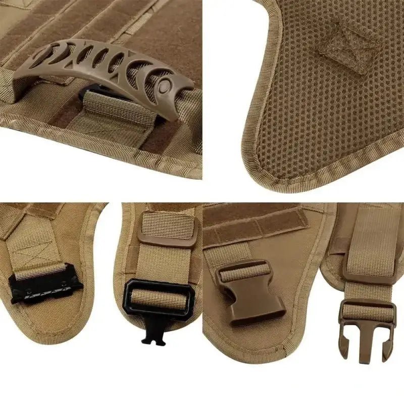 Détails du gilet tactique robuste pour chien avec poignée de contrôle ajustable