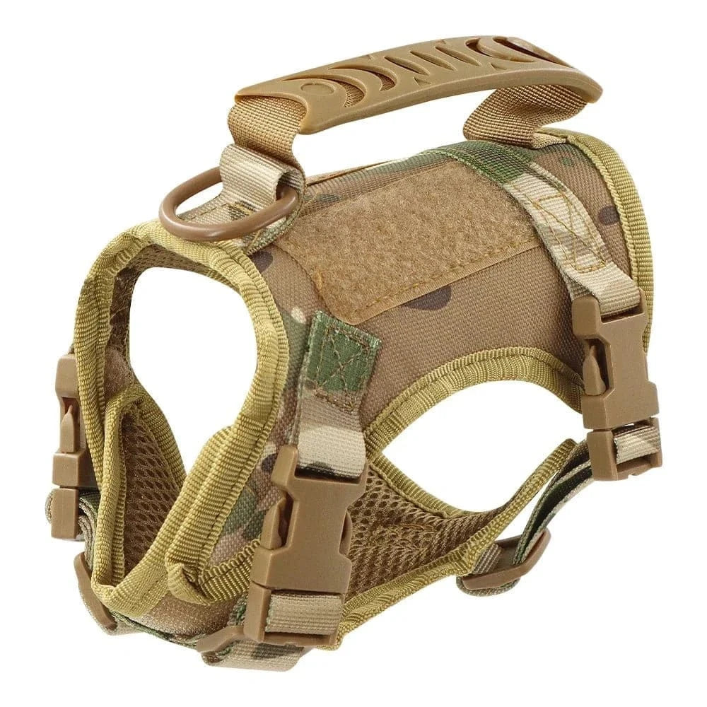 Harnais tactique chien avec poignée pour petits chiens, système molle réglable