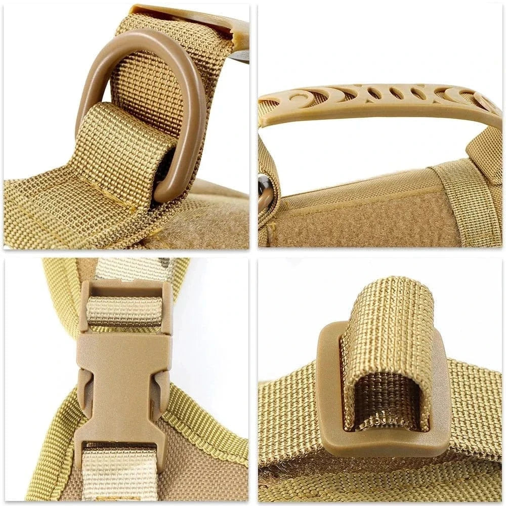 Harnais tactique pour petits chiens avec détails en système molle et ajustable