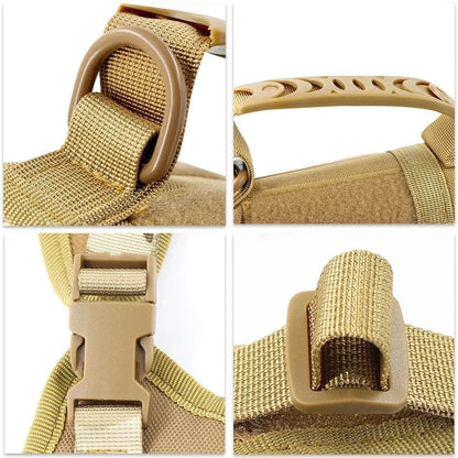 Harnais tactique pour petits chiens avec détails en système molle et ajustable