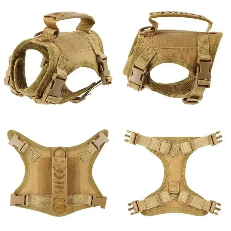 Harnais tactique pour petit chien avec poignée, style militaire, sécurisé pour promenade