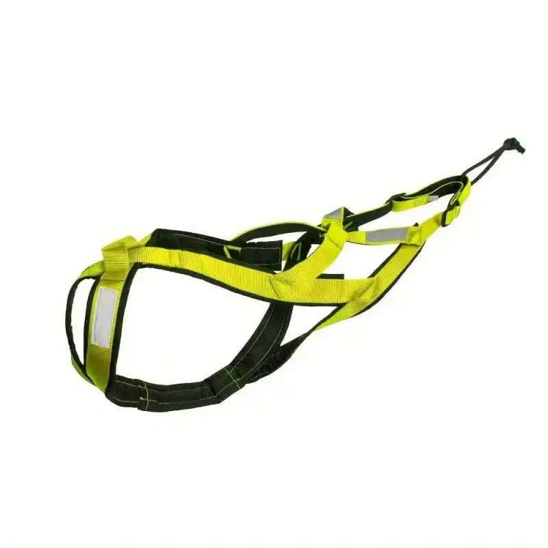 Harnais de traction pour chien canicross et course à pied, de couleur jaune et noir