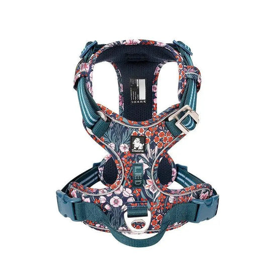 Harnais Truelove Country Plus motif fleuri en Y pour chien stylé et original