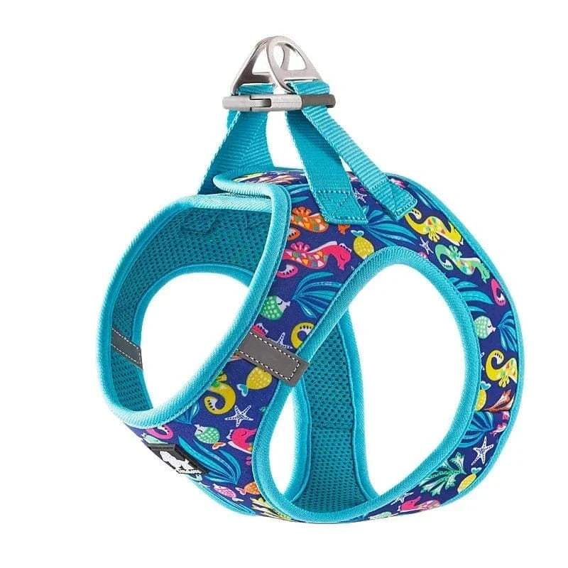Harnais Truelove avec soft air mesh, tissu bleu pour chien confortable et léger