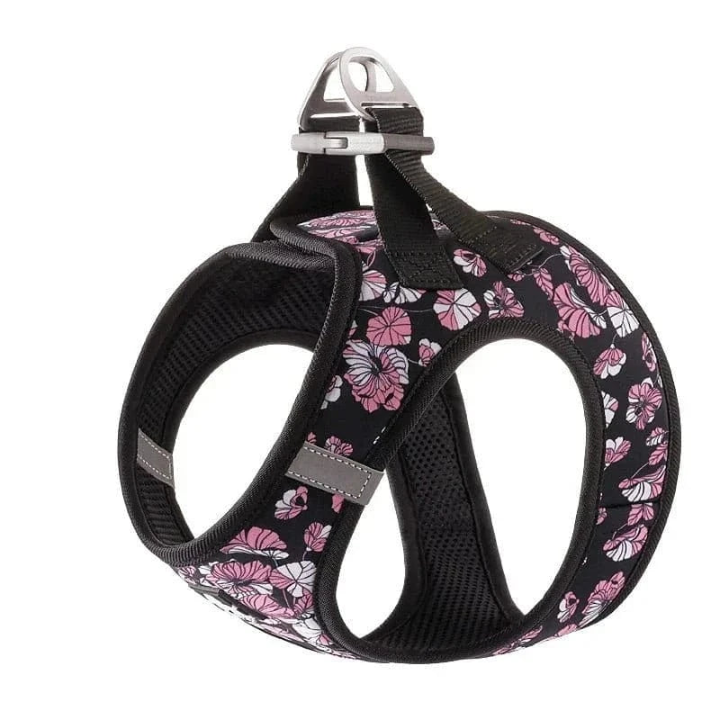 Harnais Truelove avec motif floral en soft air mesh pour chien confortable