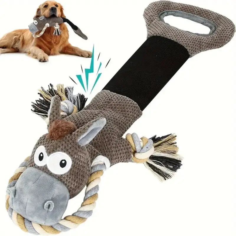 Jouet âne interactif pour chien avec corde résistante, jouet de traction pour chien